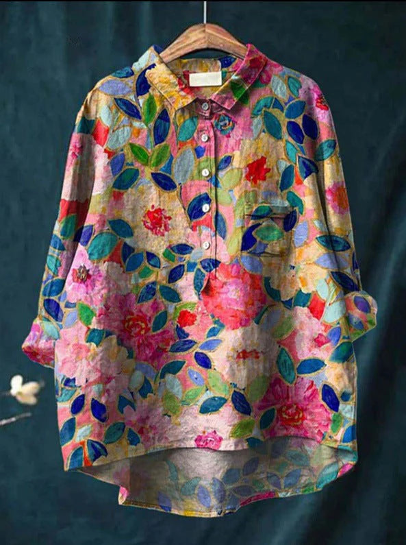 Laura | Klassisk bluse med blomstermønster