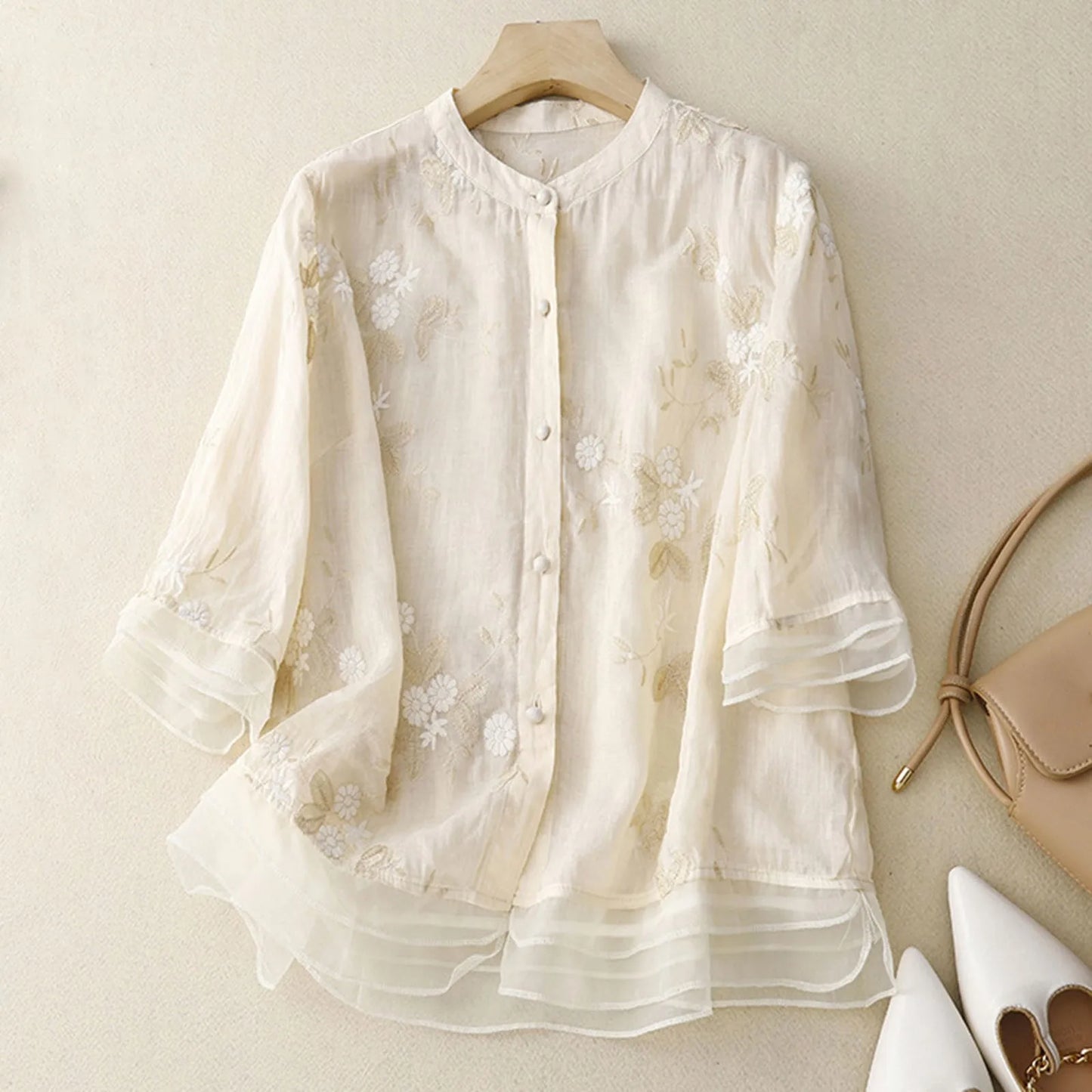 Laurienne | Broderet bluse