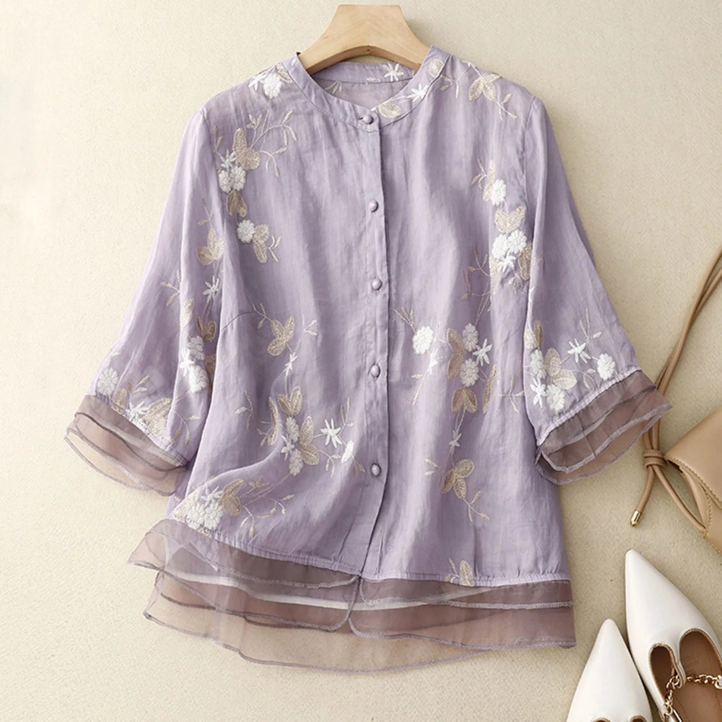 Laurienne | Broderet bluse