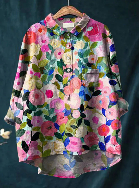 Laura | Klassisk bluse med blomstermønster