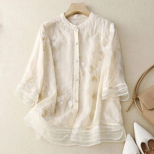 Laurienne | Broderet bluse
